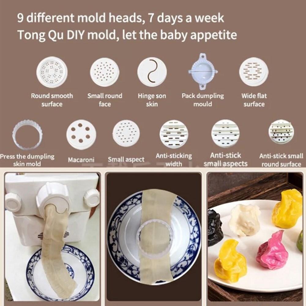 Electric Pasta Maker Automatic Noodle Making Machine with 9 Pasta Shape