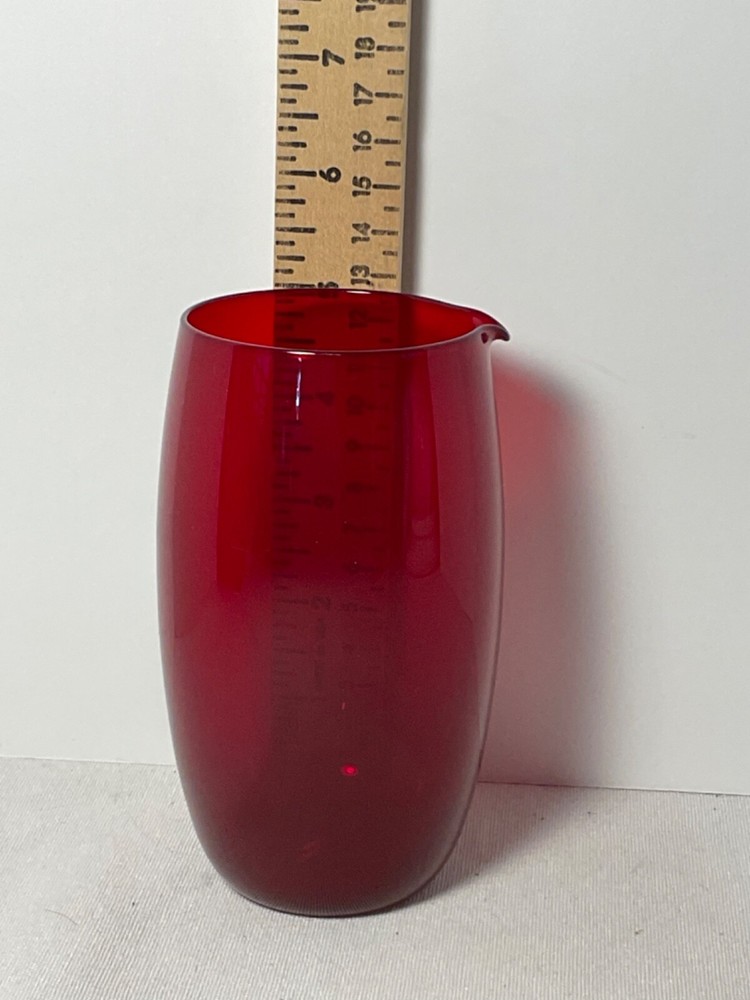 Hand blown Red glass creamer 5”