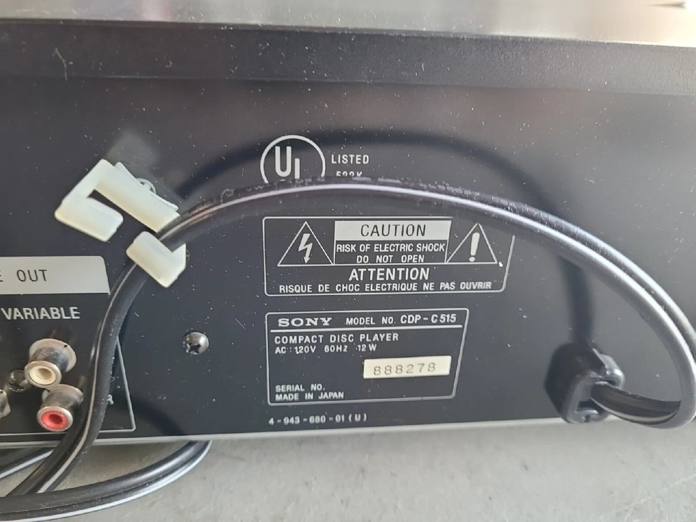 Sony Compact 5 Disc Player Changer CDP-C515