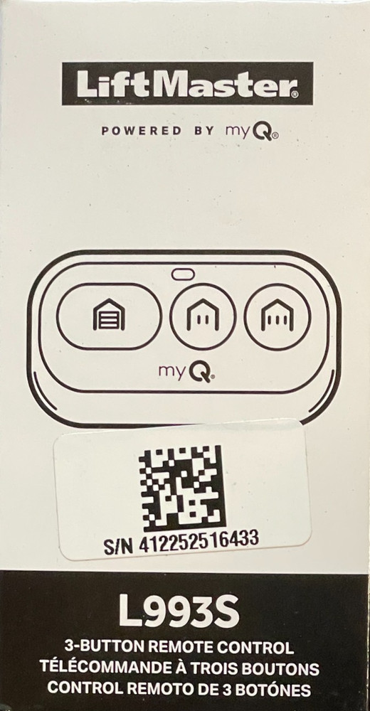 L993S Liftmaster 3 Button Visor Remote