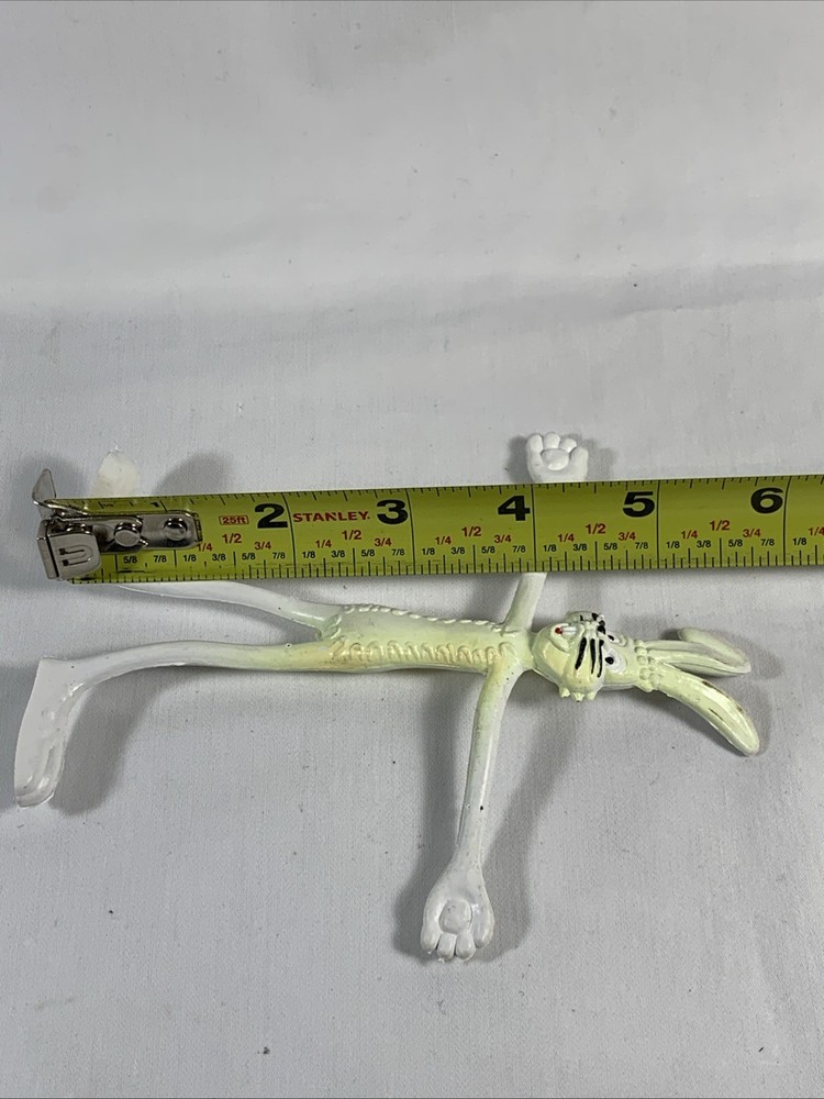 Vintage 1970s Bendable Bendy Rubber Yellow/White Rabbit