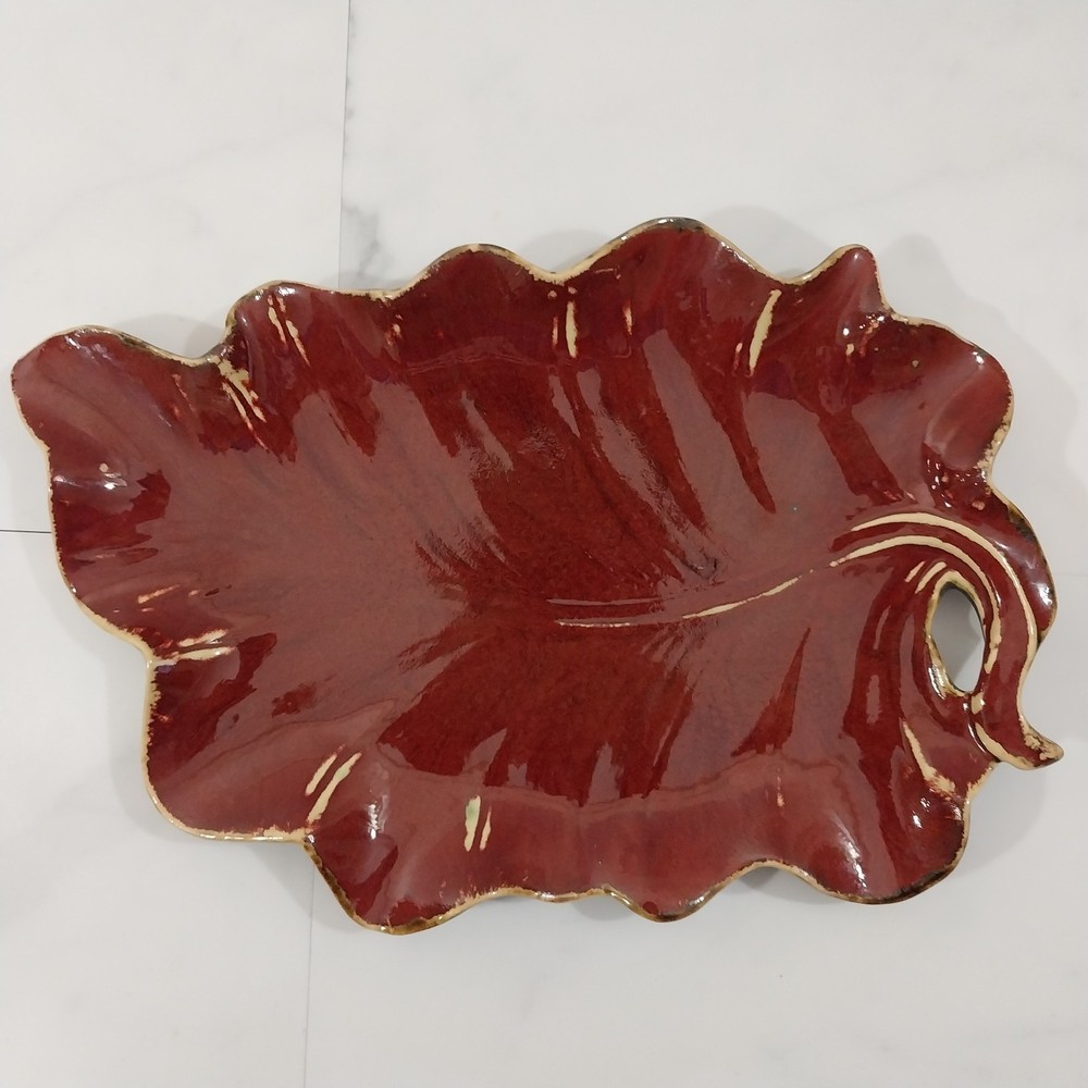 Large Leaf Fall Decor Plate 10X16
