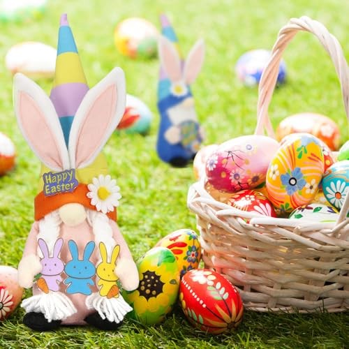 Easter Decorations - Bunny Gnomes Decor for Home, Indoor, Tiered Spring-bunny
