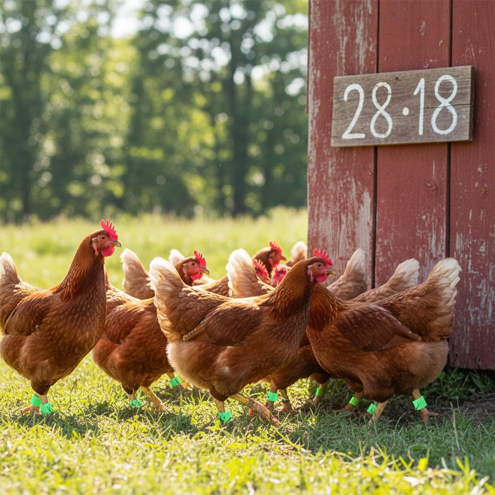 Macuezu 100 PCS Numbered Chicken Bands with Code, Plastic Colorful Chicken Le...