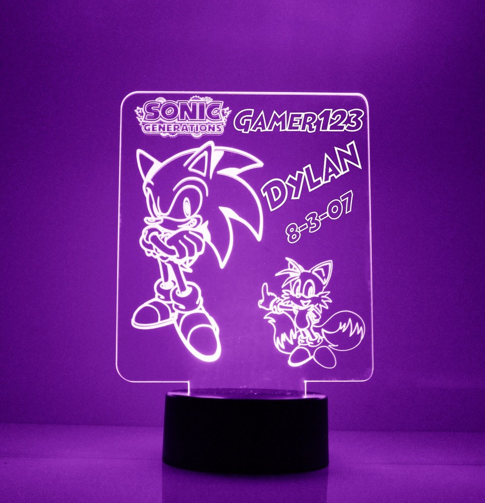 Sonic the Hedgehog Personalized Sonic LED Night Light Lamp with Remote Control