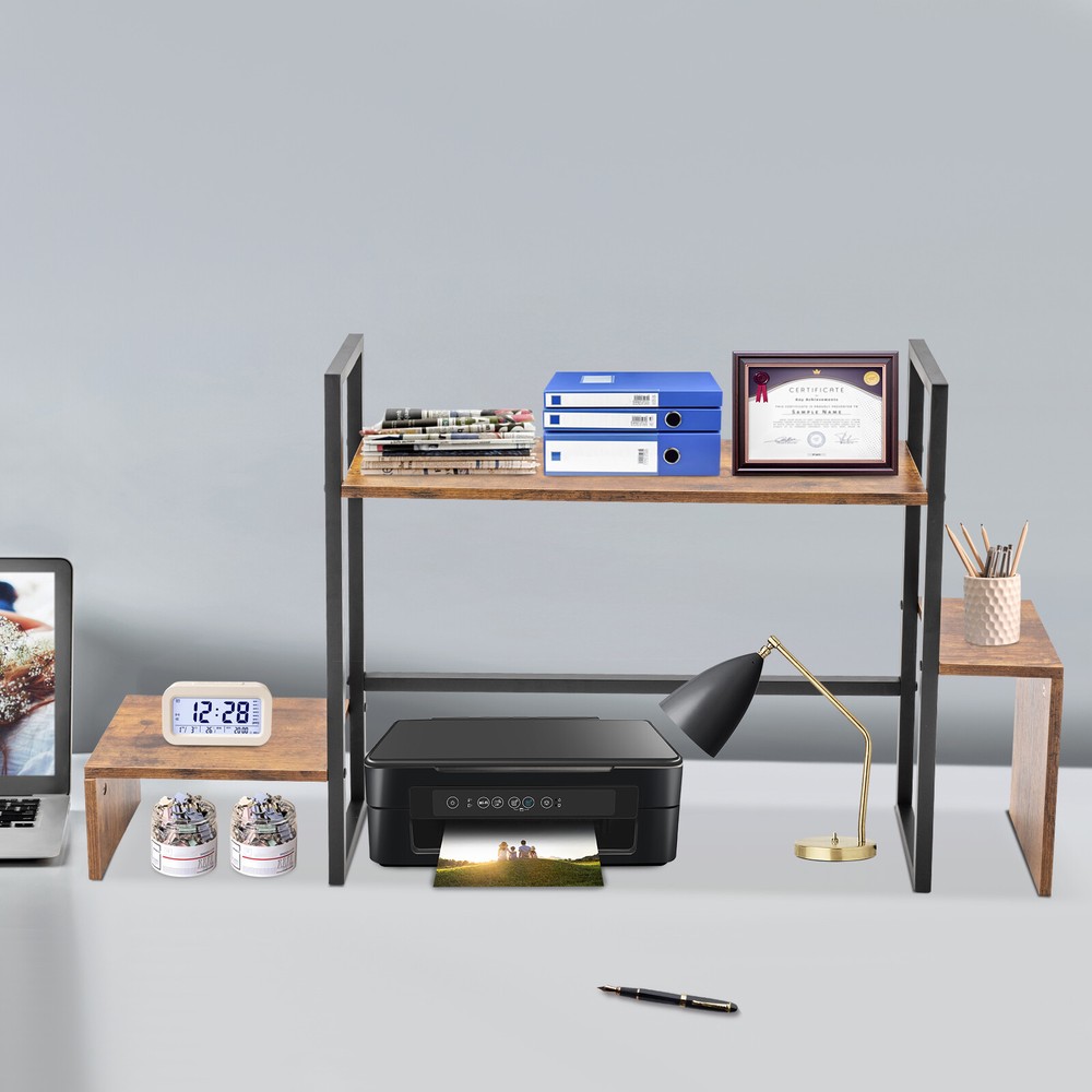 Countertop Computer Rack Desk Storage Organizer Desktop Bookshelf Display Shelf