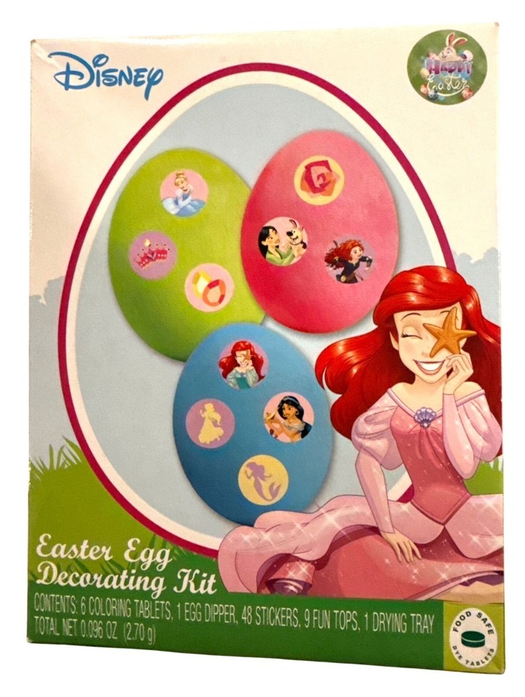 DISNEY Easter Egg Decorating Kit With Coloring Tablets + Stickers + Fun Tops+ 1b