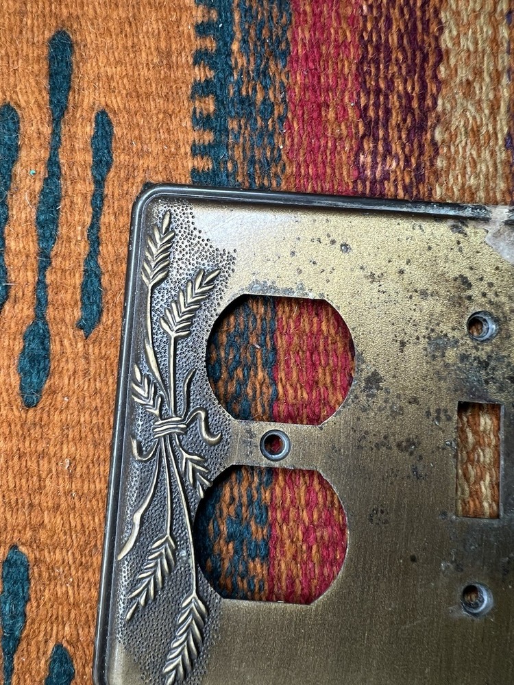 Vintage Amerock Switch Outlet Plate Cover Wheat Design