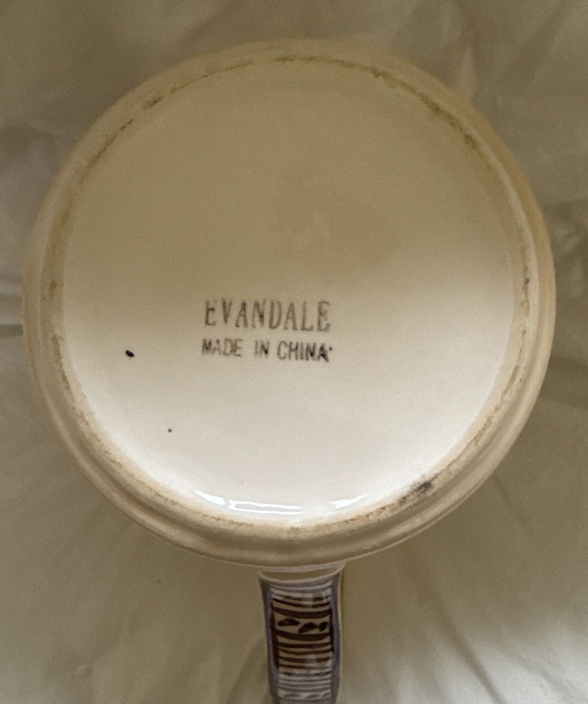 Evandale Primitive Bird Pitcher - MCM Vintage Hand Painted 7.5”