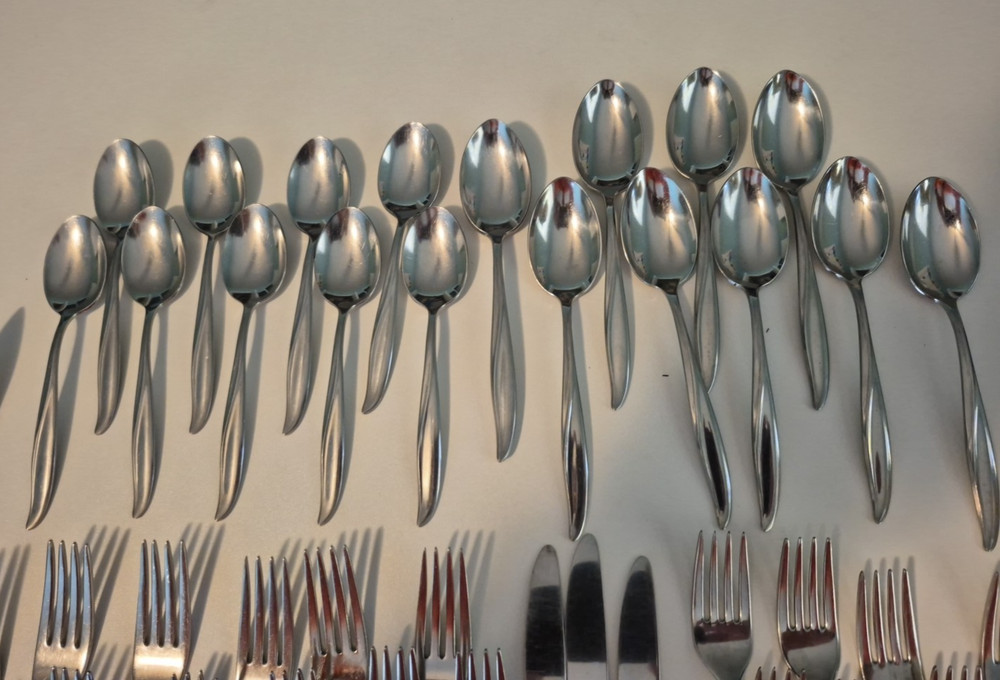 46 Pc Gorham WAIKIKI STAINLESS Mixed Flatware Lot FORK SPOON KNIFE