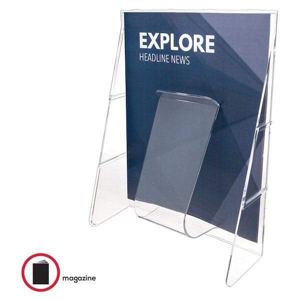 Deflecto 55501Gr Magazine Holder, 1 Compartment, Clear