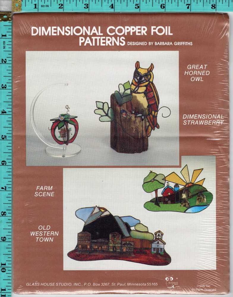 "Old Western Town" ©1979 Glass House Studio Dimensional Copper Foil Pattern