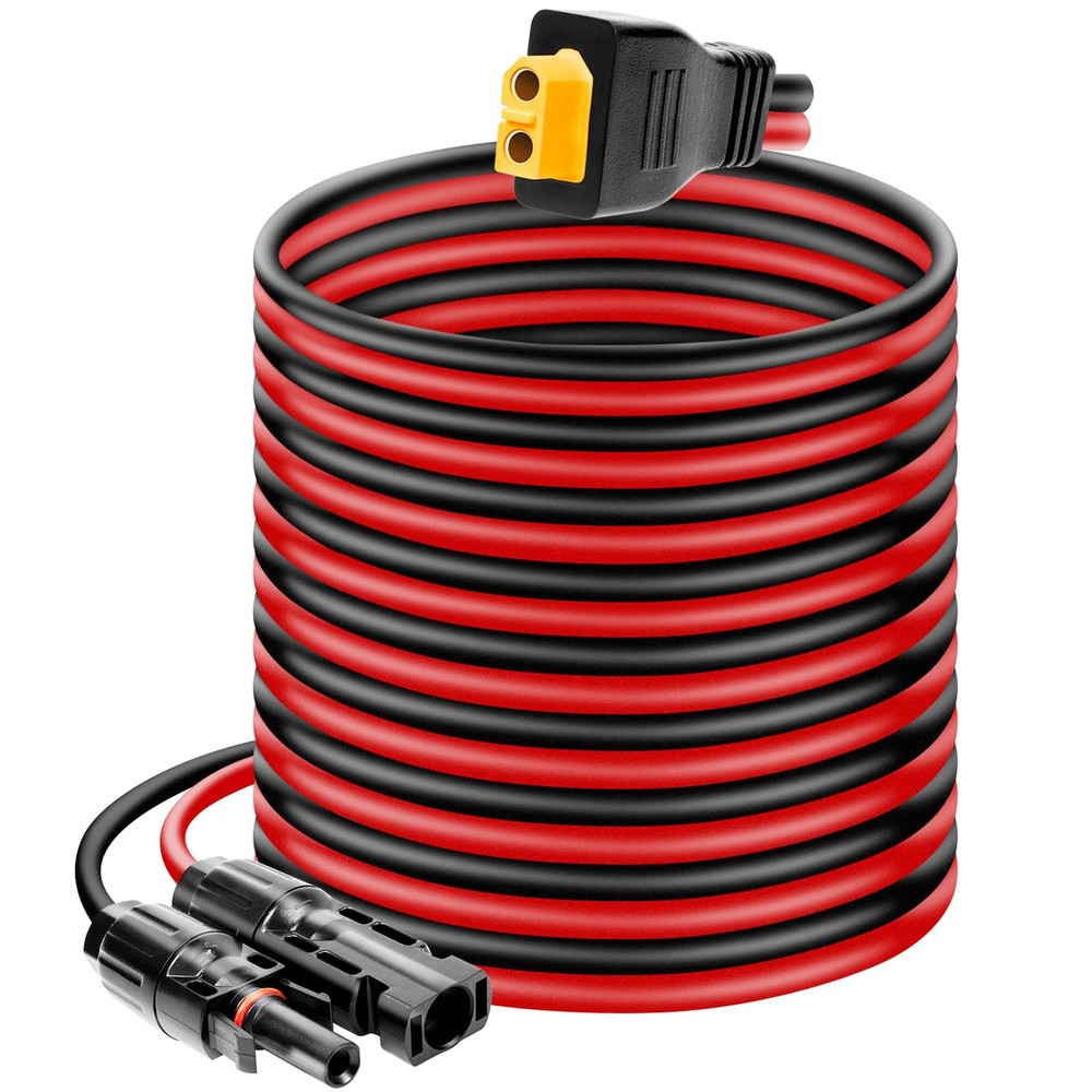 Ansoufian Solar Panel to XT60 Connector Cable, 20FT 10AWG - TUV & CE Cert.