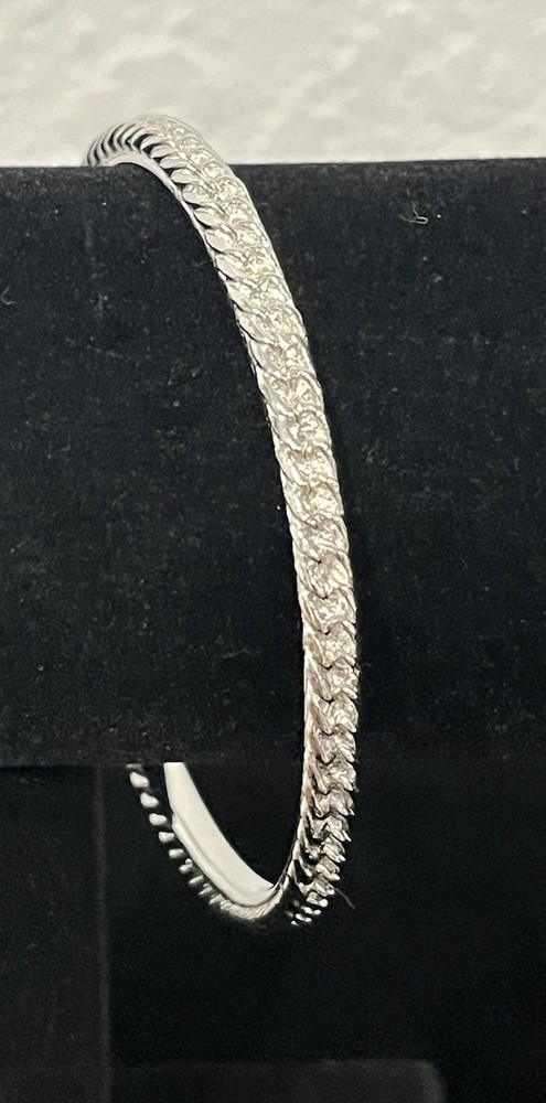 Vintage 1960s Crown Trifari Silver Tone Bangle Bracelet