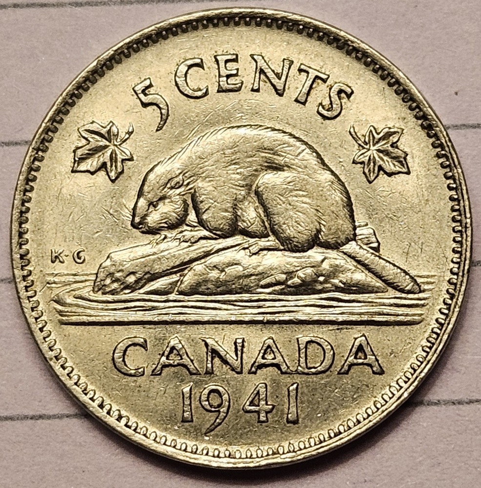 1941 CANADA 5 CENTS - Excellent Coin