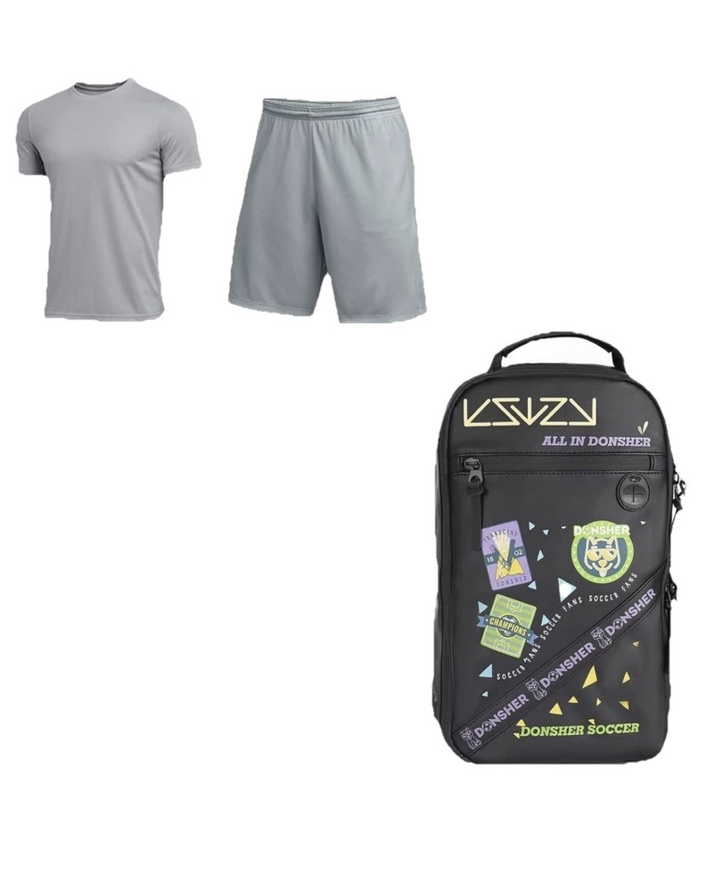 Donsher Soccer Backpack Waterproof Equipment Bag Black with Adjustable Straps