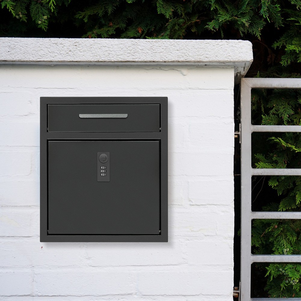 Wall Mount Locking Mailbox Outdoor Drop Box Mail Letter Post Box 10.5x4.7x12??