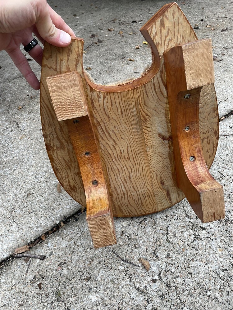 Antique primitive horse shoe Foot Rest Step Stool Solid Wood