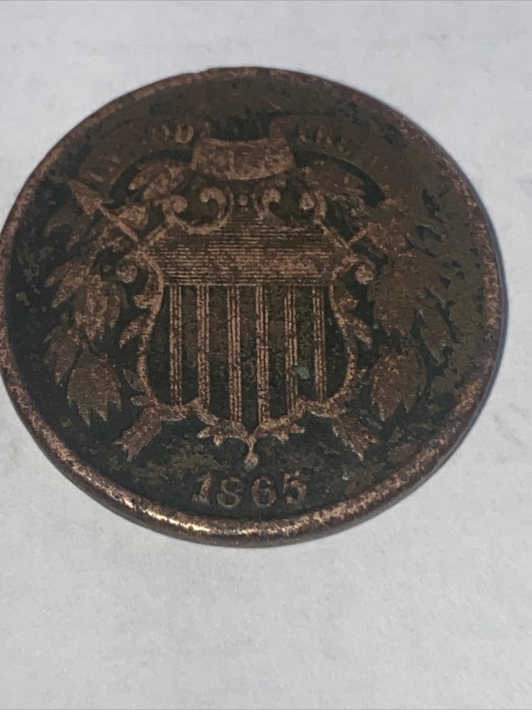 1865 2 Cent Piece US Coin- NICE