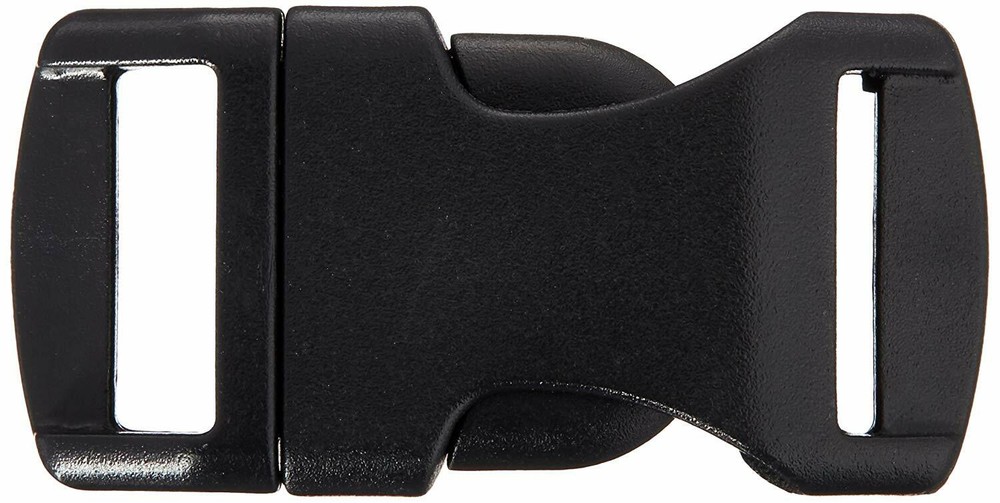 120 Pack Contoured Side Release Small Black Plastic Buckles for 1/2" Straps