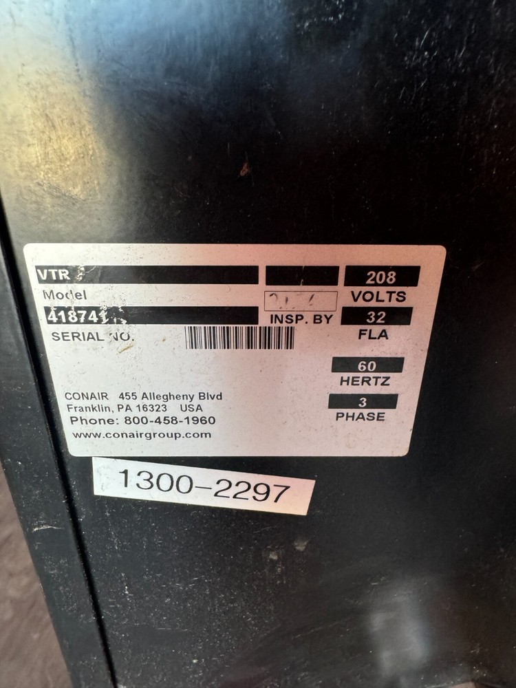Conair TW-1 Thermolator Model VTR 208v 3 Phase