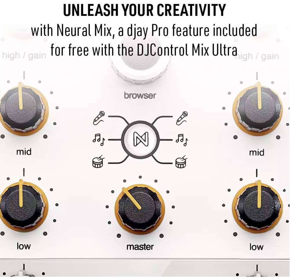 Hercules DJ Control Mix Ultra - Wireless, Compact DJ Controller