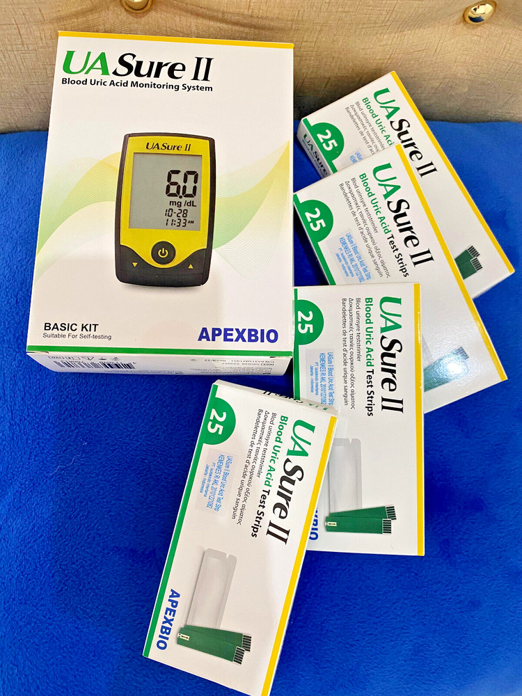 UASure II Uric Acid Meter Test Kit | Strips | Tool | Tool & 25-125 Test Strips