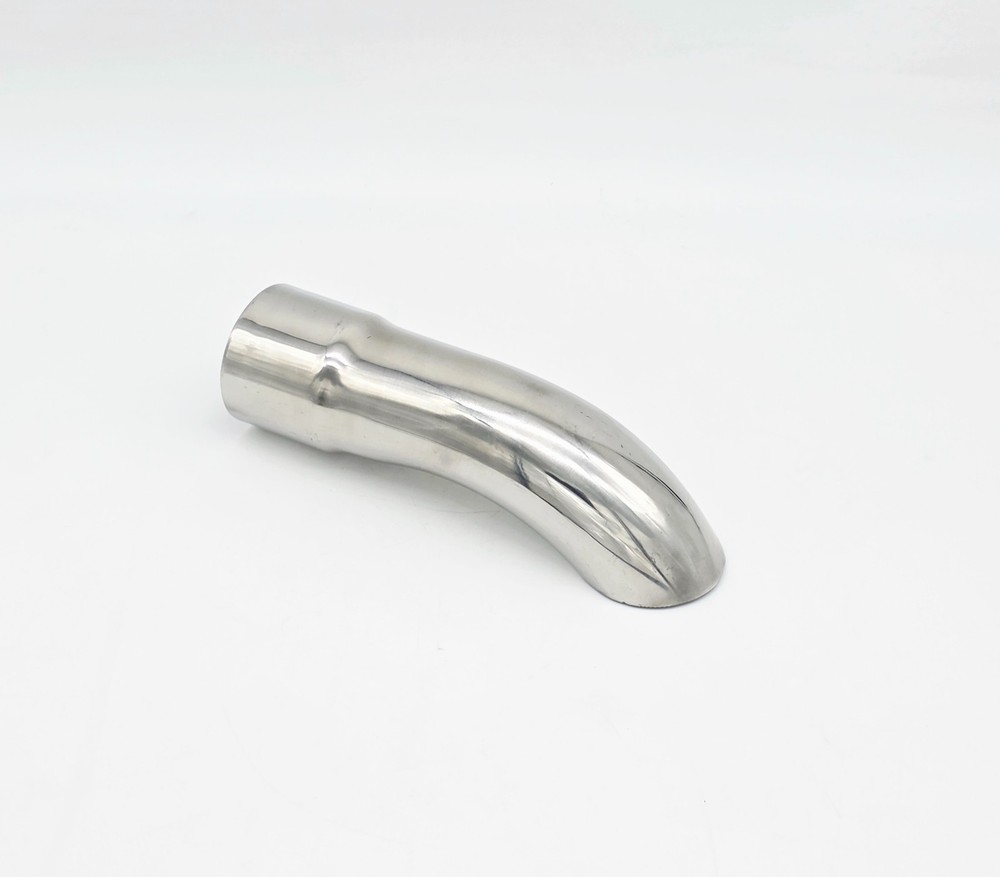 3" 76mm Inner Diameter Weld-On Curl Down Stainless Exhaust Tail Pipe Tip