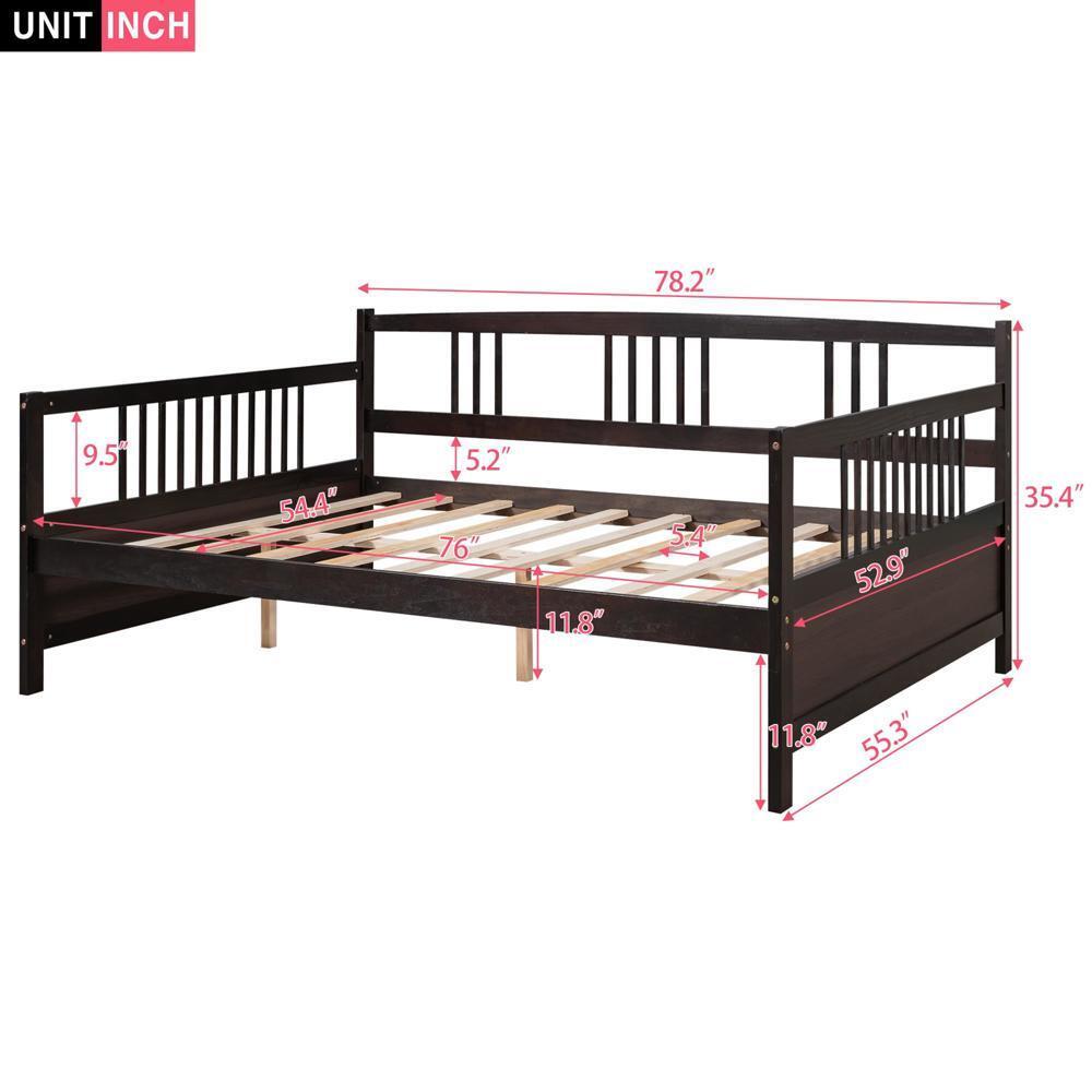 Full Size Daybed with Support Legs Espresso