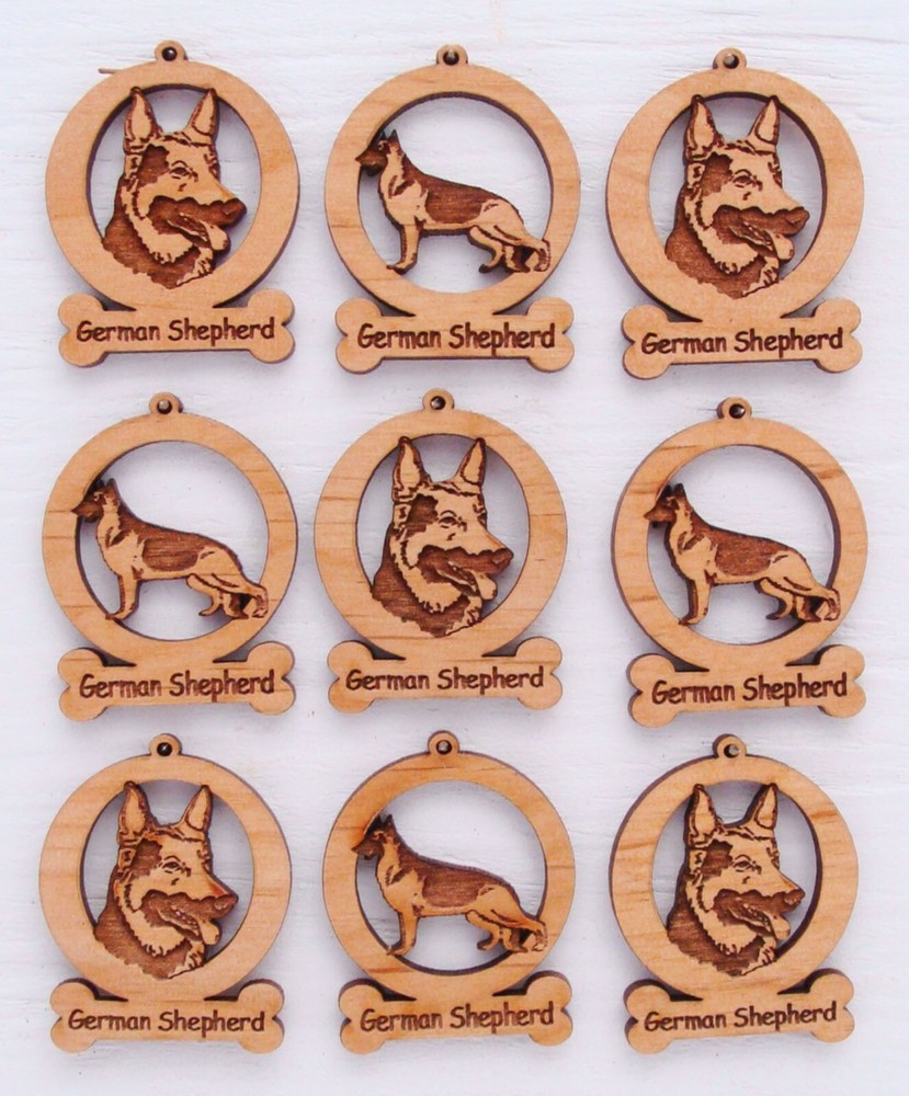 German Shepherd Mini Ornaments  Box of 9