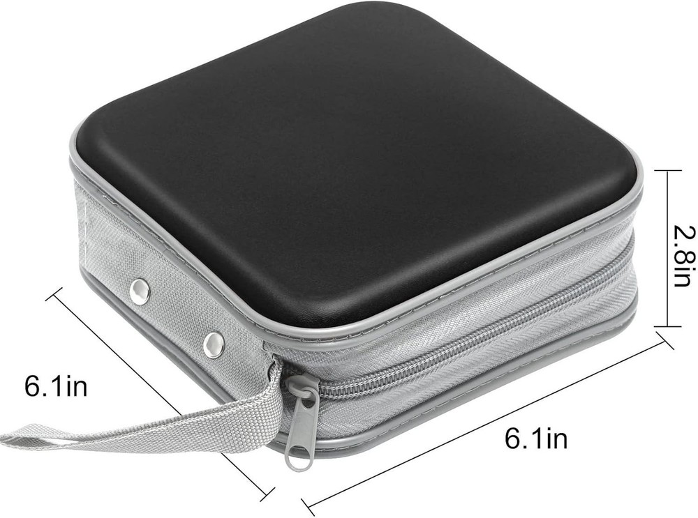 CD Case 40 Capacity CD/DVD Case Holders Wallet Hard Plastic DVD Disc Storage
