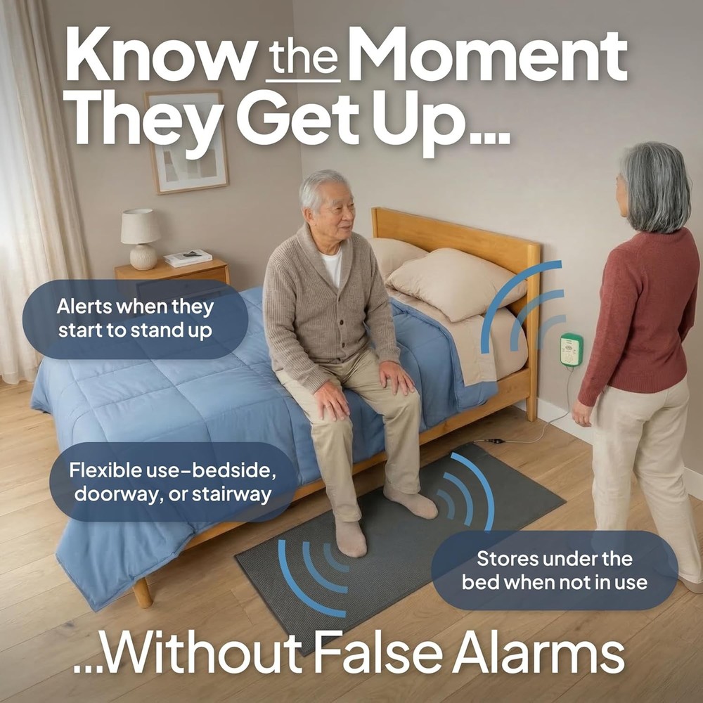 Floor Mat Exit Alarm for Seniors Fall Prevention Bed Exit Alert System