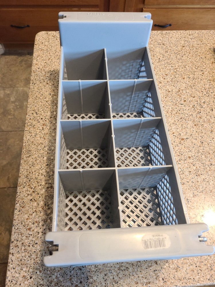 Cambro 8FB434151 Camrack Polypropylene 8-Compartment Half Flatware Basket with