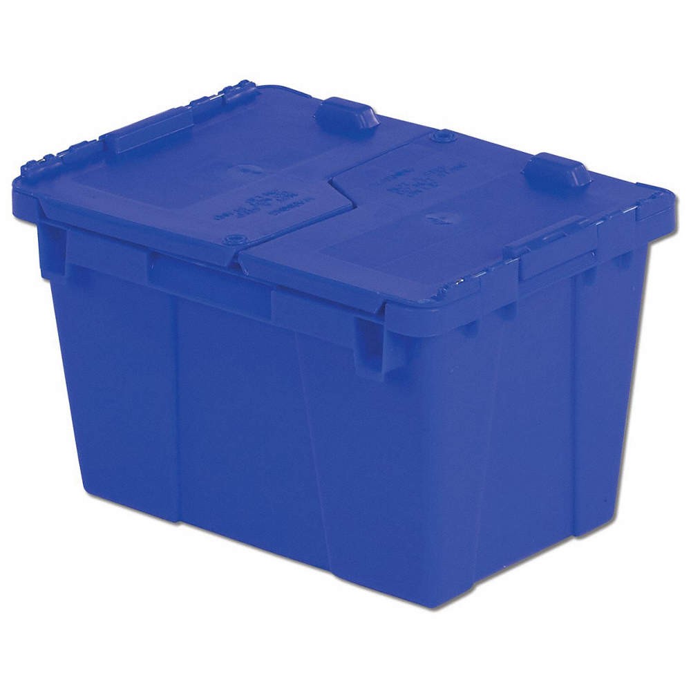 ORBIS FP06 Blue Attached Lid Container,Blue,Solid,HDPE 10E126
