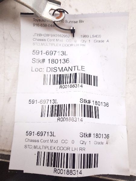 97-00 LEXUS LS400 MULTIPLEX NETWORK CONTROL MODULE CHASSIS ECM ASSEMBLY