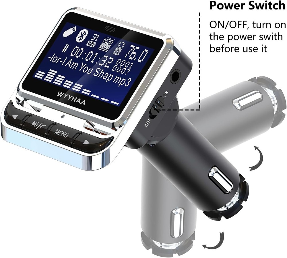 Bluetooth Car FM Transmitter, Handsfree Kit, Remote Control