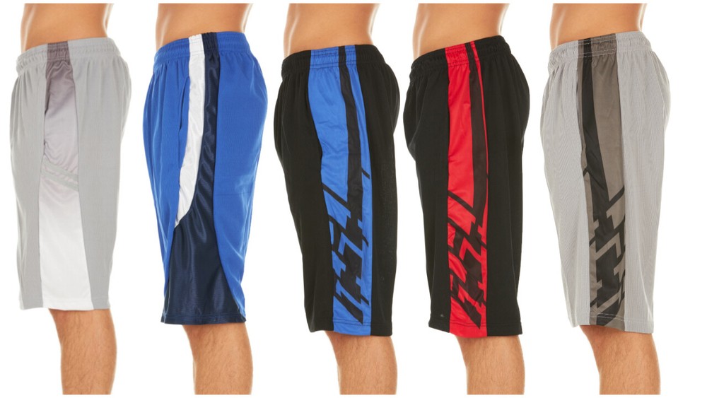 5 Pack: Assorted Men's Active Athletic Performance Shorts (S-5XL)
