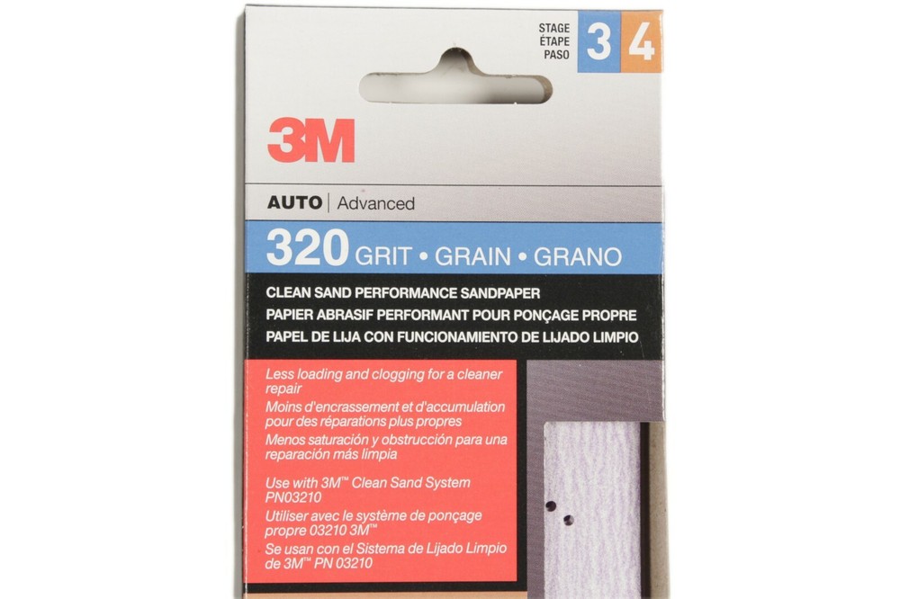 3M 320 Grit Clean Sand Performance Sandpaper 03213 10 Sheets