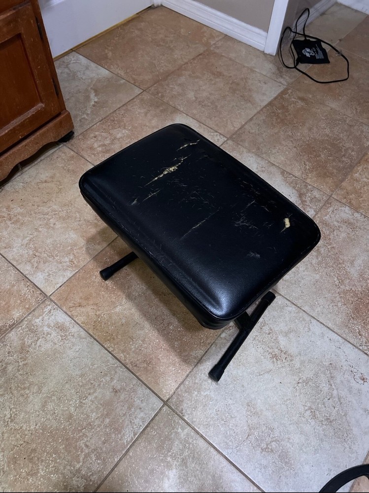 Black, Old, used piano seat