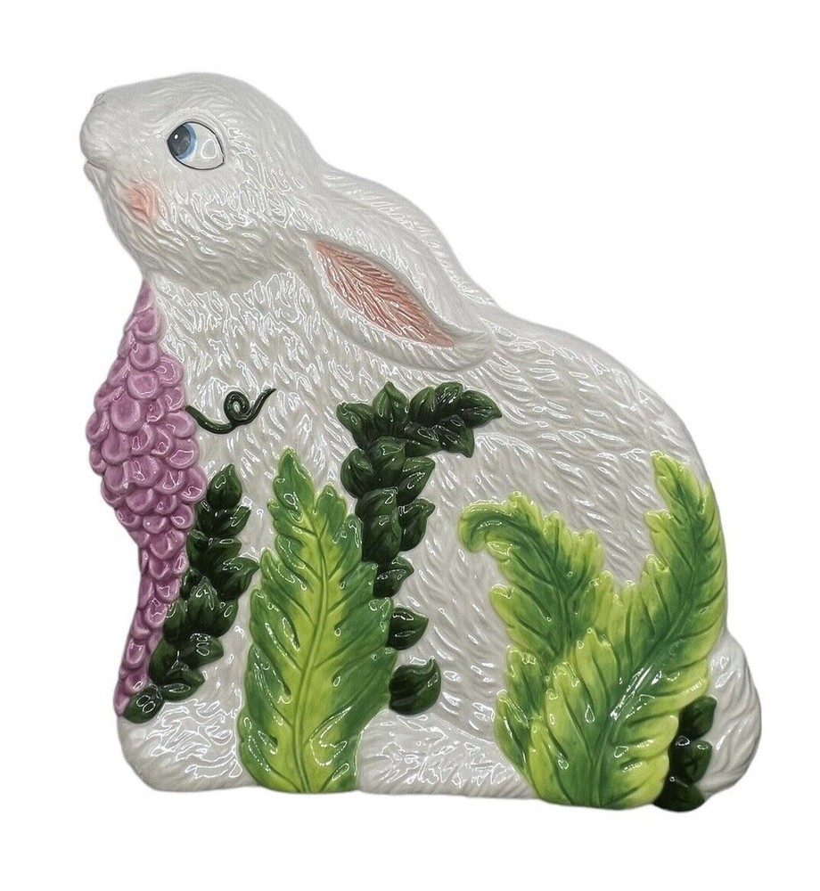 Christopher Radko Hand Painted Bunny Plate 9"  Easter Spring Appetizer
