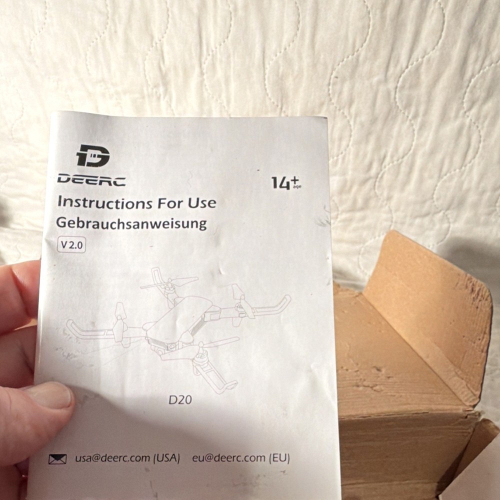 DEERC D20 HD Camera Ready to Fly Drone untested parts only #N1208