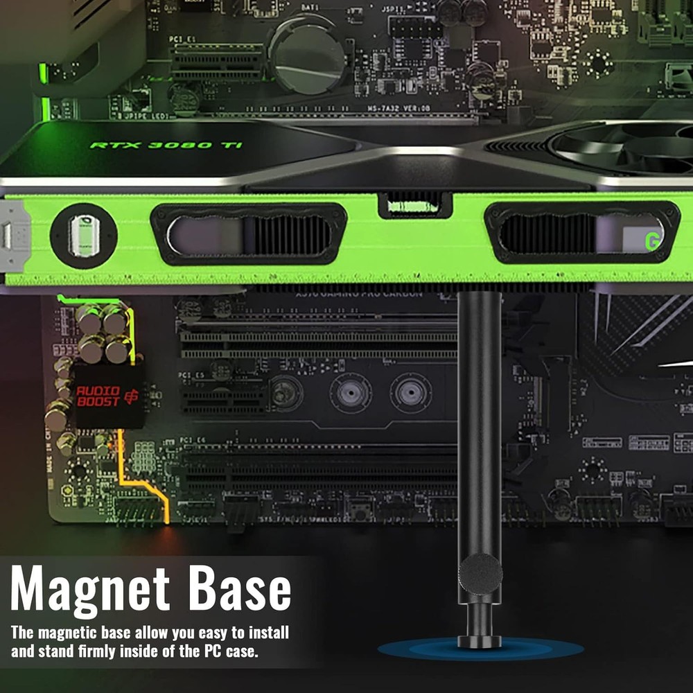 Tall GPU Support Bracket Heavy Duty Adjustable Anti Sag Holder for Graphics Card