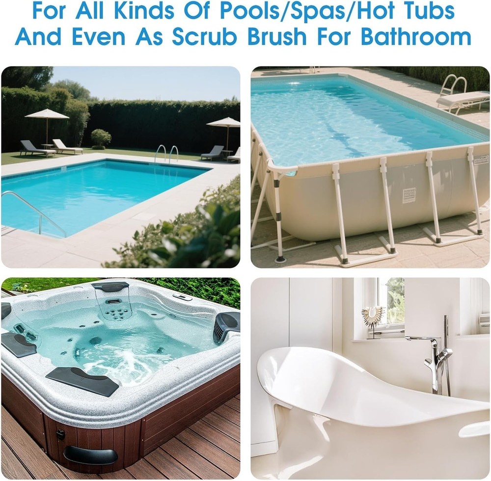 Versatile Pool Brush with Lightweight Design & Universal Pole Compatibility