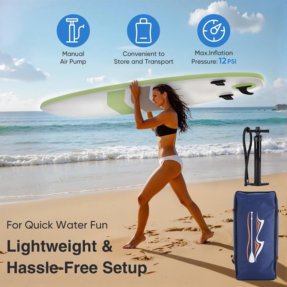 Inflatable Stand Up Paddle Board with Premium SUP Paddleboard Accessories,2-i...