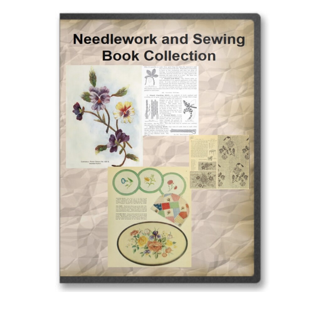 Needlework & Sewing Patterns Designs  24 Instructional Needle Work Books CD B409