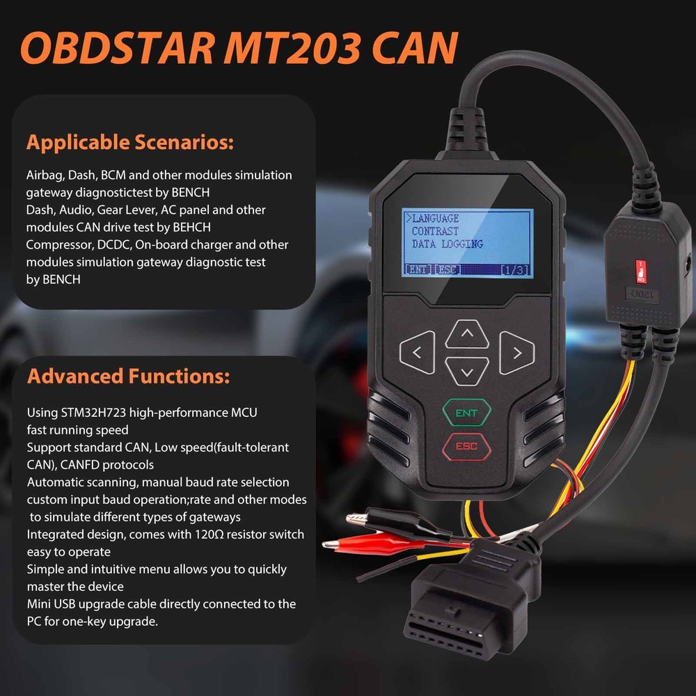 OBDSTAR MT203 For CAN Driver/Gateway Simulator Dash,Audio,Gear Lever,AC Panel