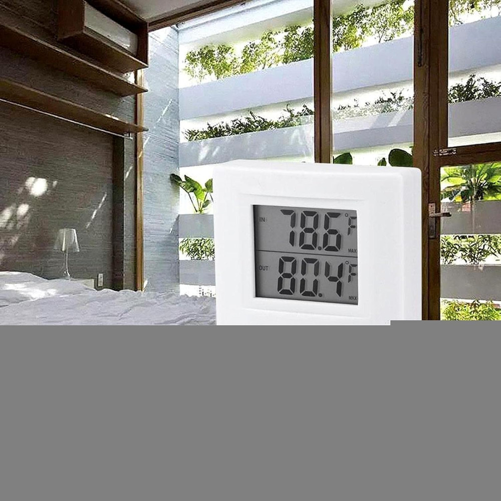 Indoor Outdoor Wired Temperature Meter, Digital Thermometer with Sensor Wire and