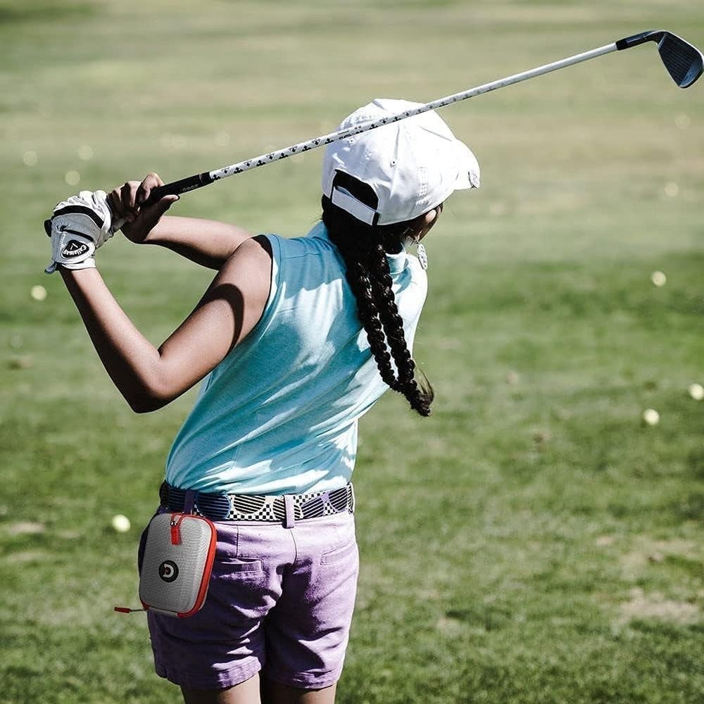 Compact Silver-Red Golf Rangefinder Case - Lightweight & Durable Protection