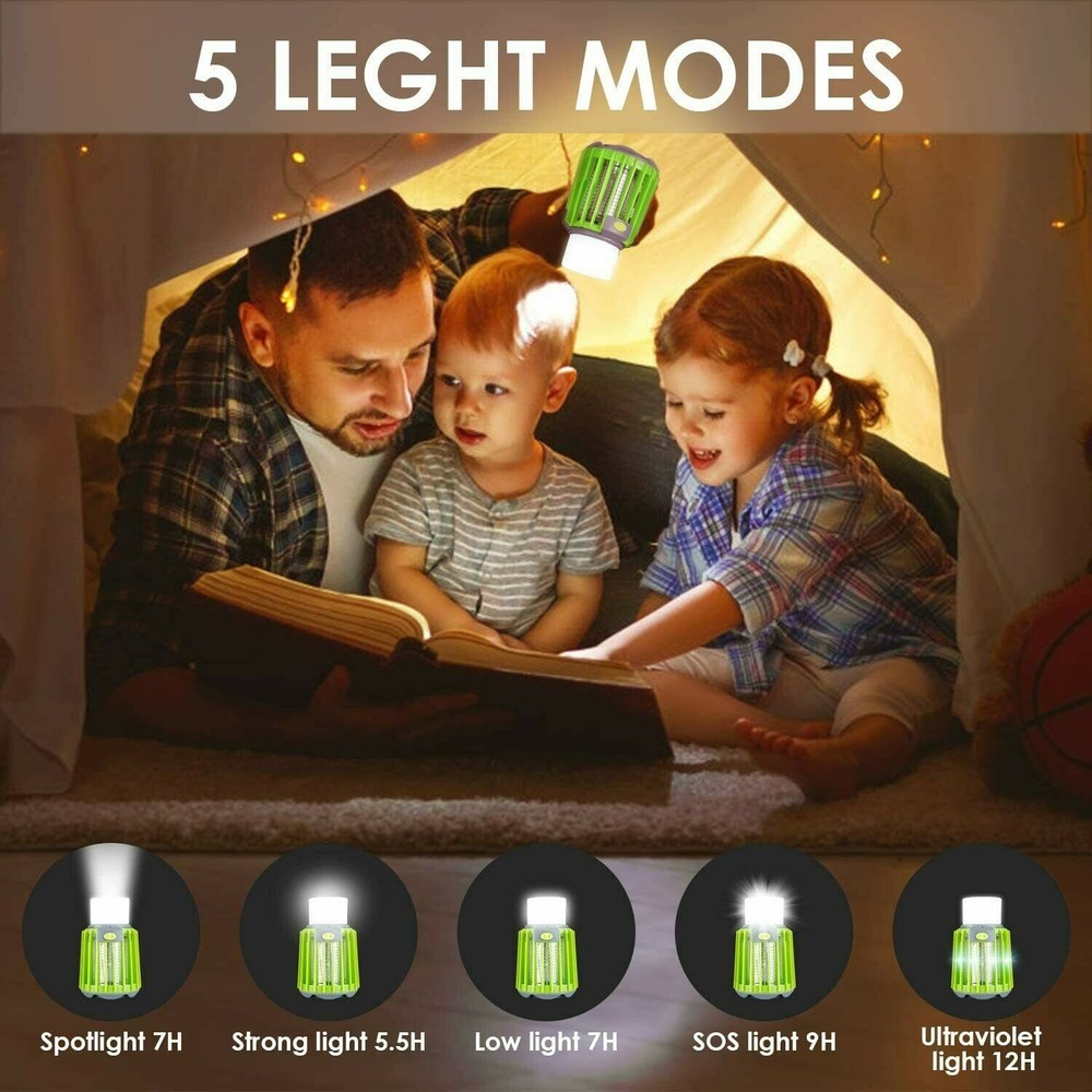 Albrillo Camping Lantern Flashlight Bug Zapper 4-in-1 Rechargeable Light