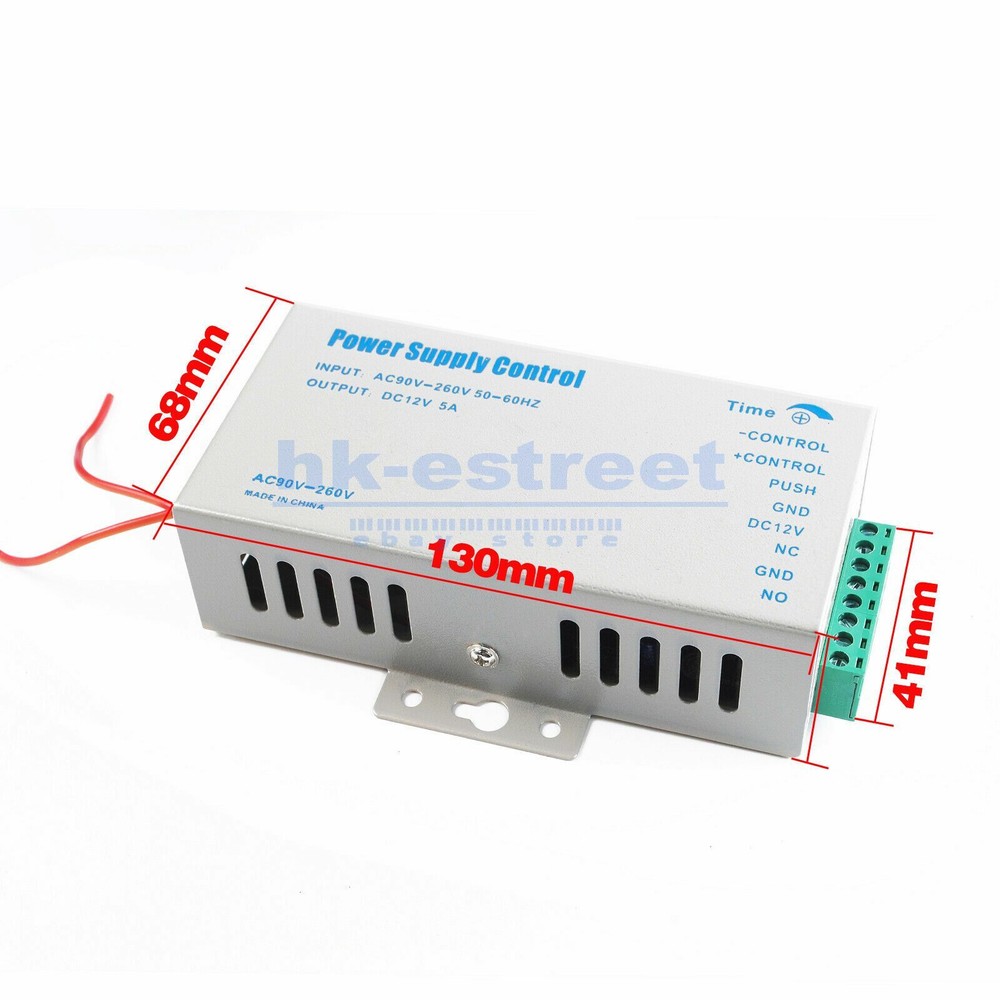 12V 5A Door Access Power Supply for Entry Exit Control System Electric Lock 60W